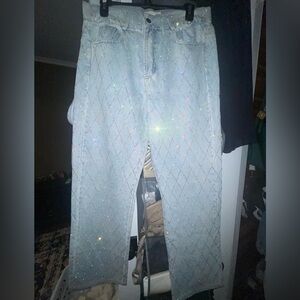 Speak now denim rhinestone jeans